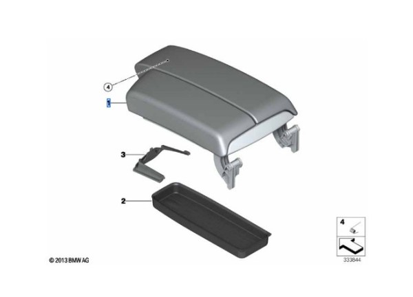 BMW Armlehne Armauflage Leder schwarz verschiebbar 51169133812 E90 E91 E92 E93