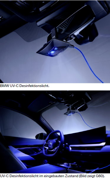 Original BMW UV-C Desinfektionslicht Bakterien Viren Keime Pilze